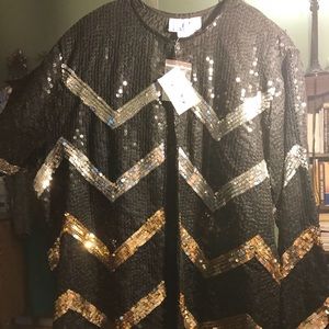 Classy sequined jacket! Size 1x. NWT.